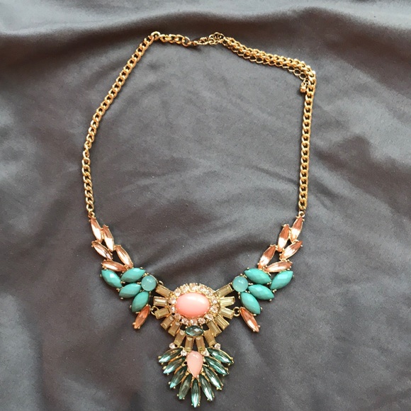 Jewelry - Turquoise and coral statement necklace